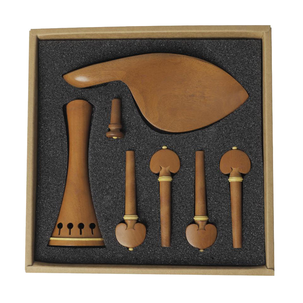 Jujube Wood 4/4 Violin Parts Set Tailpiece + Tuning Pegs + Endpin +Chin Rest