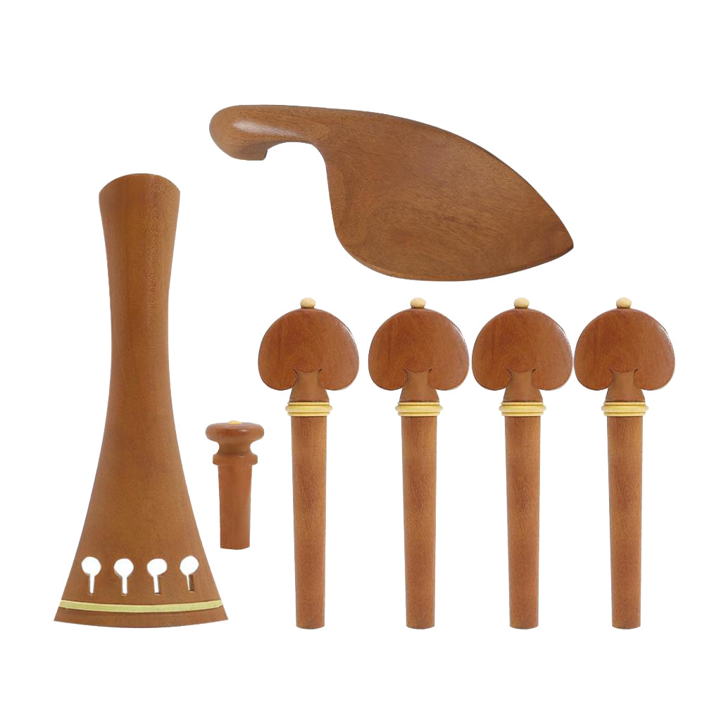 Jujube Wood 4/4 Violin Parts Set Tailpiece + Tuning Pegs + Endpin +Chin Rest