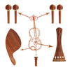 Red Wood 4/4 Violin Full Set Tailpiece + Tuning Pegs + Endpin +Chin Rest Kit