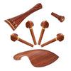 Red Wood 4/4 Violin Full Set Tailpiece + Tuning Pegs + Endpin +Chin Rest Kit