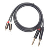 1.5m 2x6.35mm Male to 2RCA Male Stereo Audio Cable Gold Plated