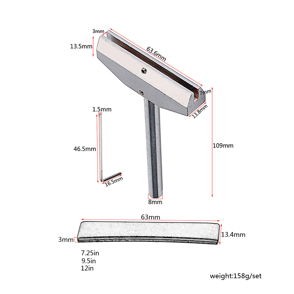 3Pcs Guitar Fret Press Caul Insert Brass Radius Fretboard Press Caul Insert