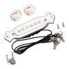 Electric Acoustic Guitar Soundhole Magnetic Pickup with Volume & Tone, White