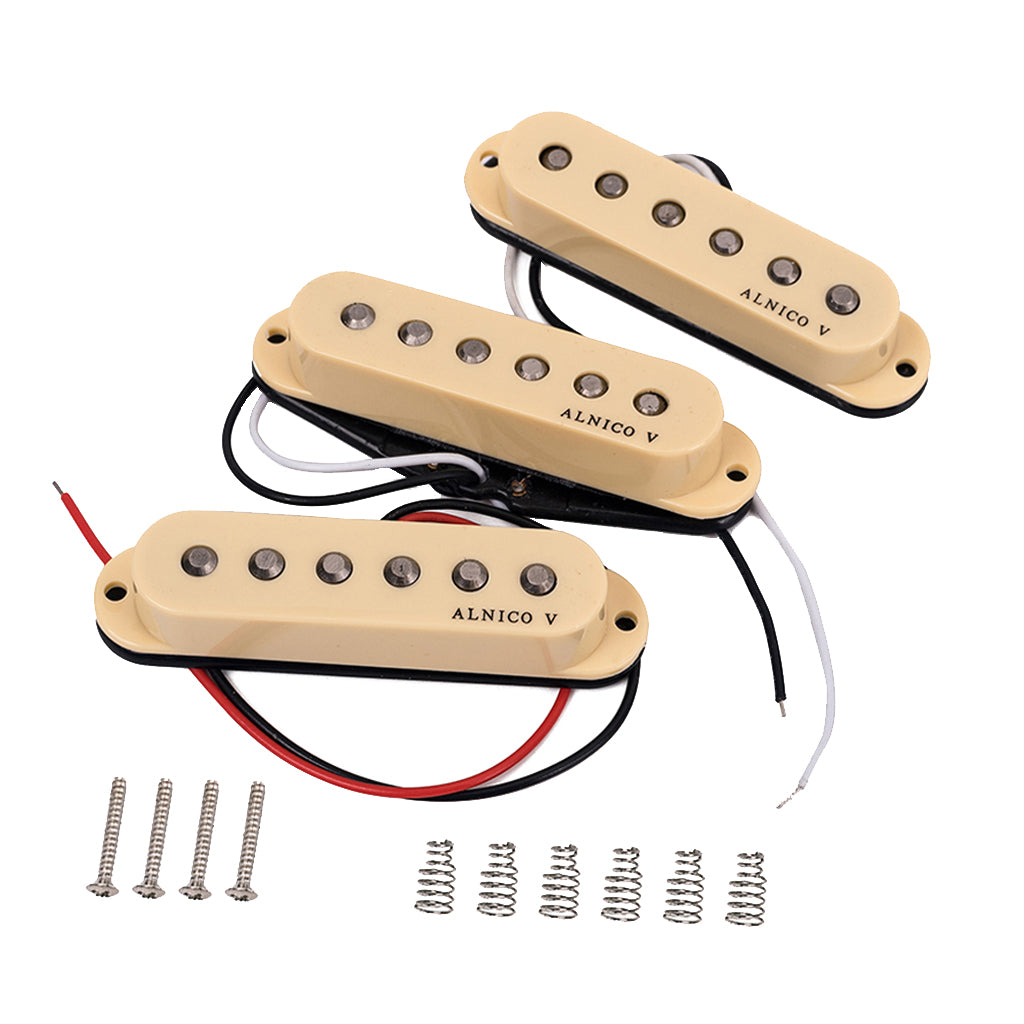 Electric Guitar Single Coil Pickup Set Middle/ Neck/ Bridge Alnico V