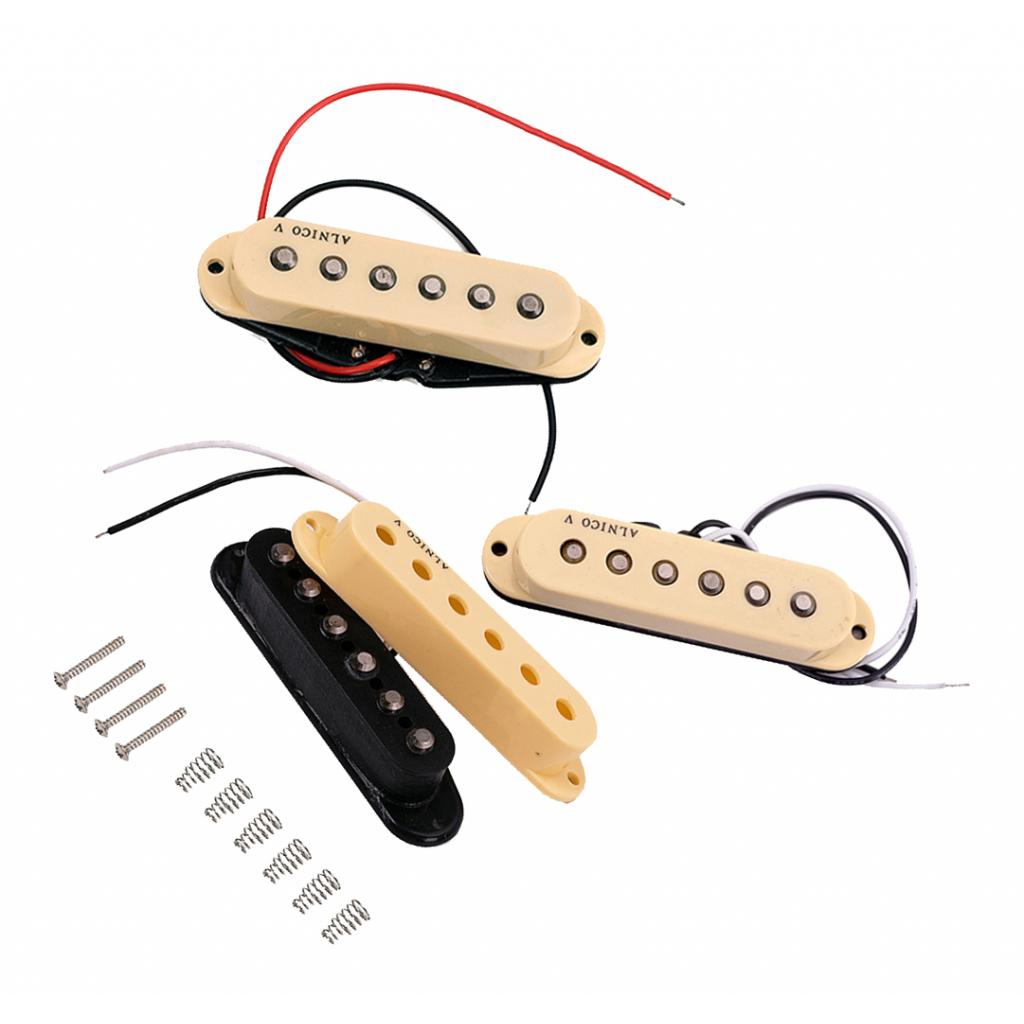 Electric Guitar Single Coil Pickup Set Middle/ Neck/ Bridge Alnico V