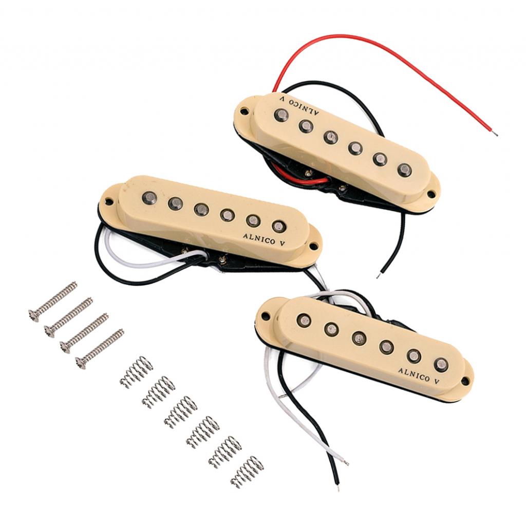 Electric Guitar Single Coil Pickup Set Middle/ Neck/ Bridge Alnico V