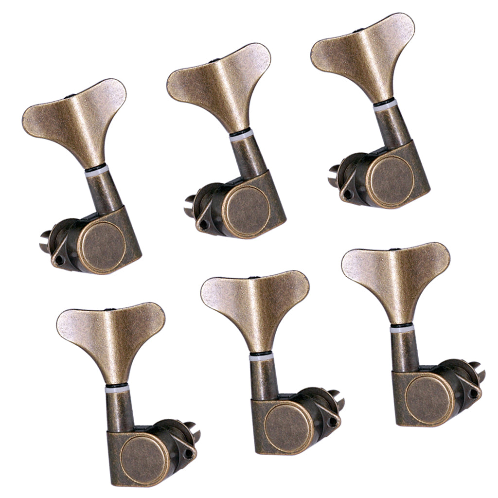 Fish Tail Buttons Bass Guitar String Tuner Pegs Key Machine Head 3L3R Bronze