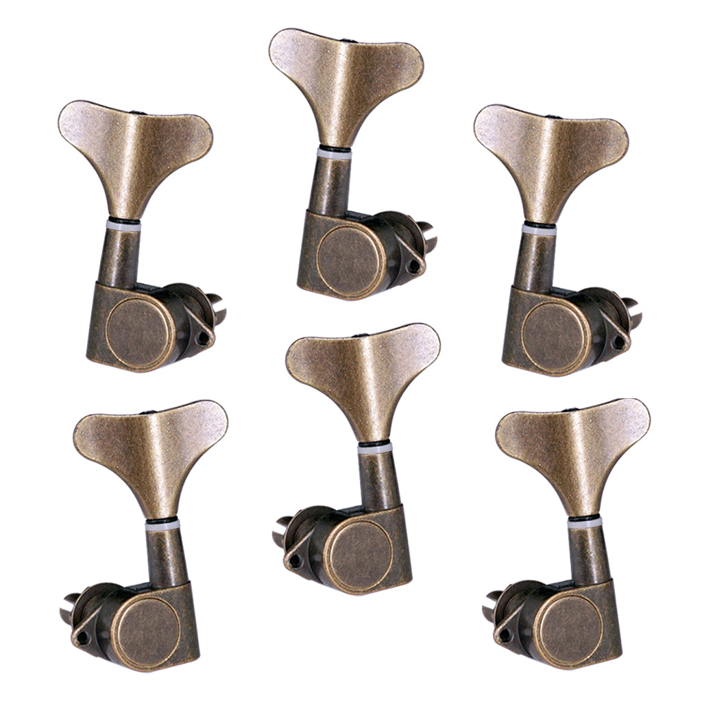 Fish Tail Buttons Bass Guitar String Tuner Pegs Key Machine Head 3L3R Bronze