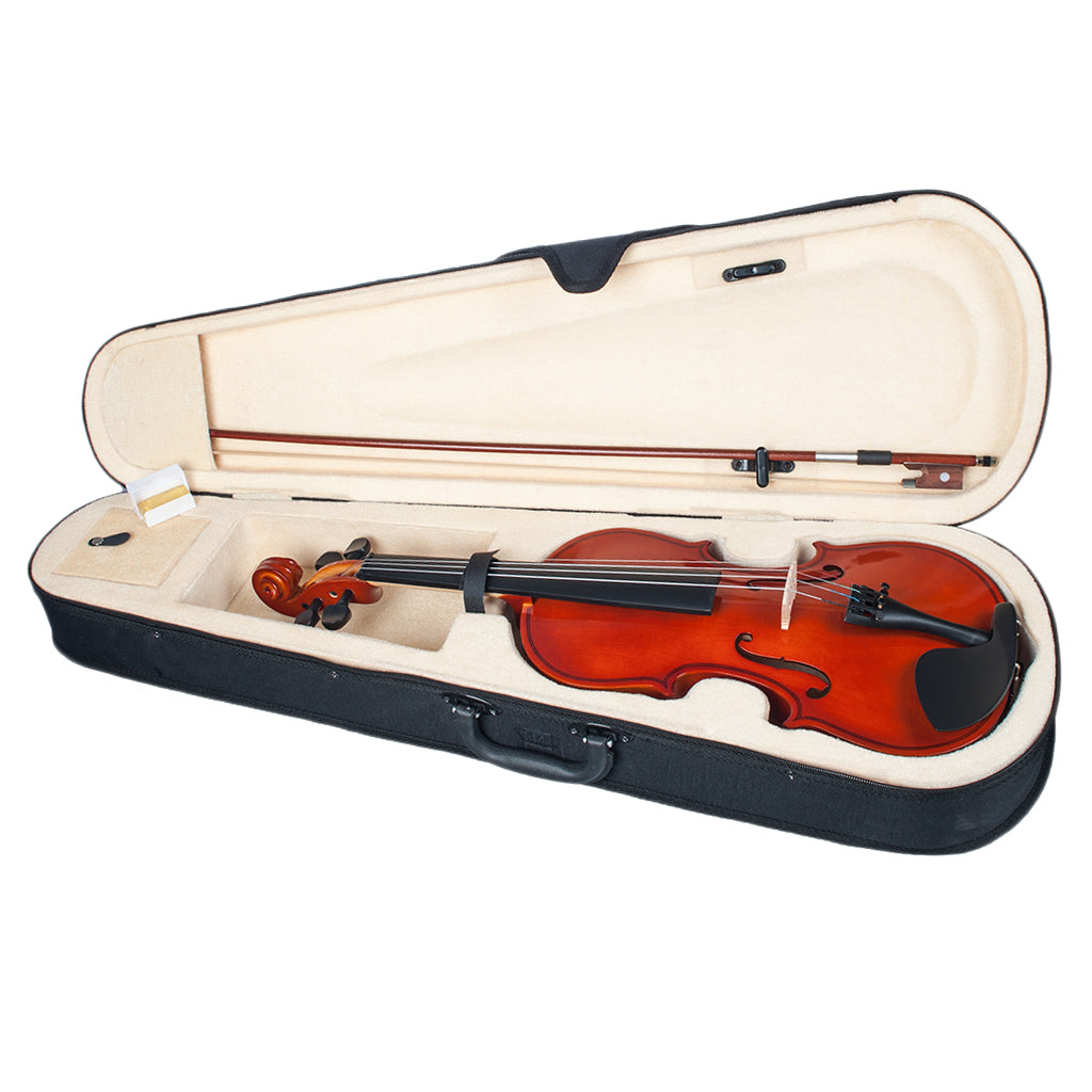 1/8 Scale Soild Wood Basswood Violin Fiddle with Storage Case Black