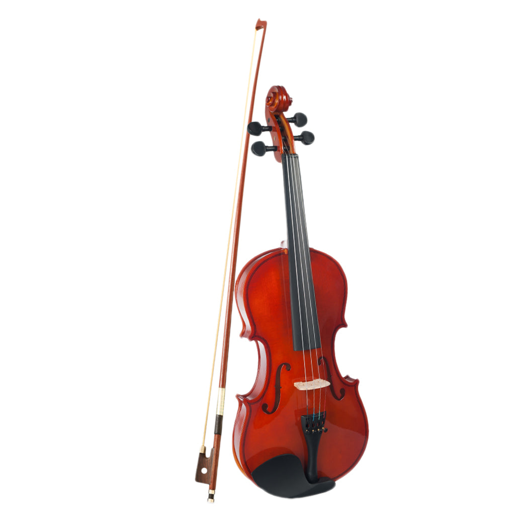 1/8 Scale Soild Wood Basswood Violin Fiddle with Storage Case Black