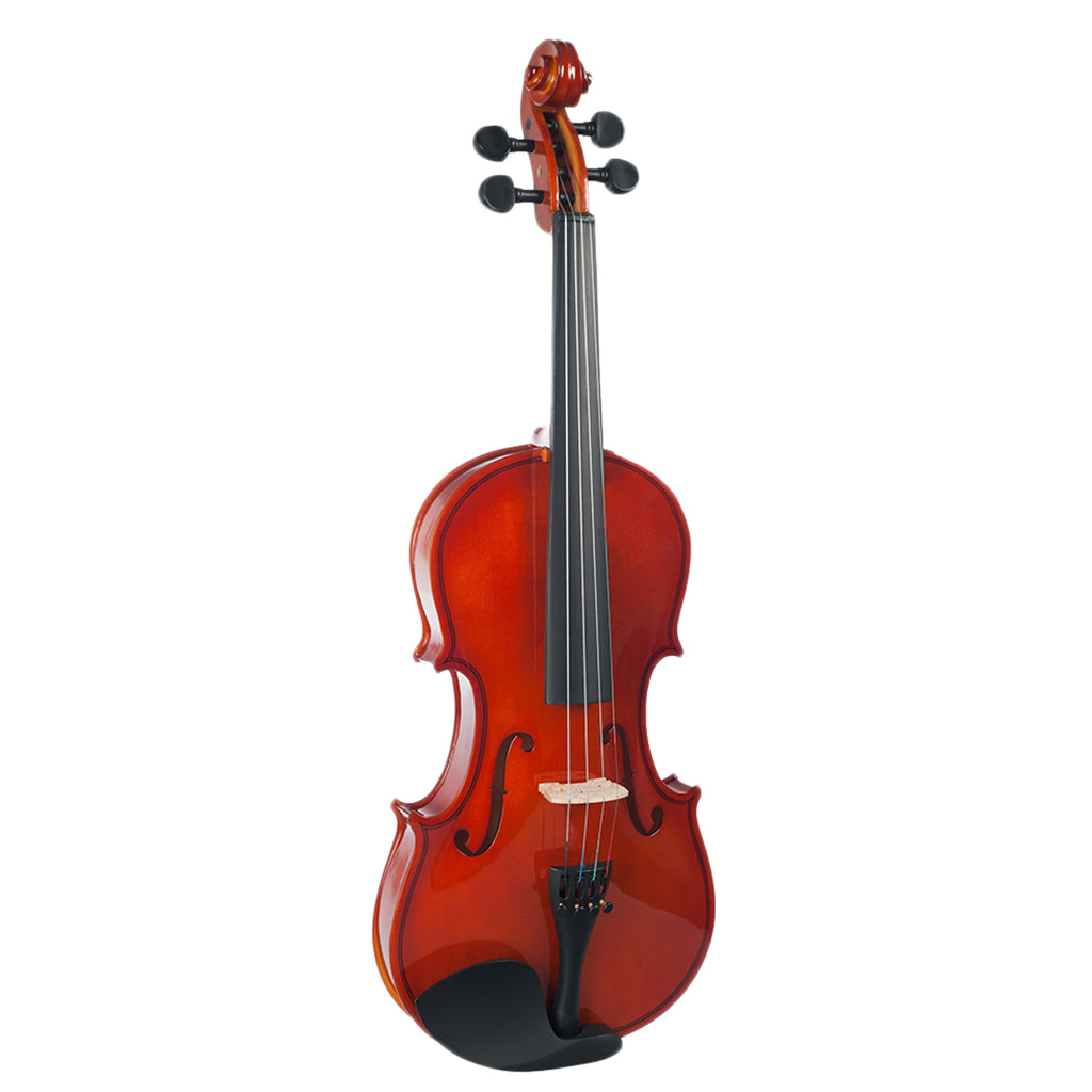 1/8 Scale Soild Wood Basswood Violin Fiddle with Storage Case Black