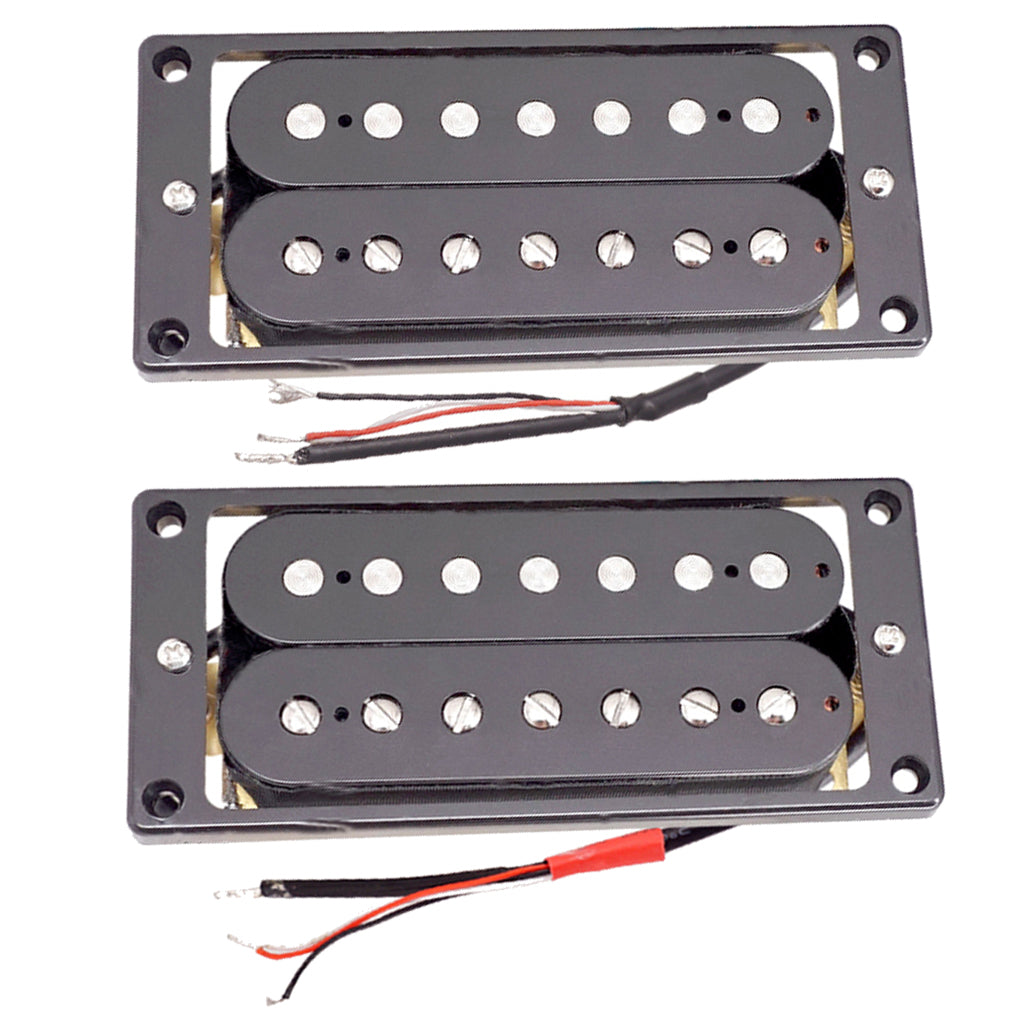 A Set Black Double Coil Pickups Humbucker for 7 String Electric Guitar