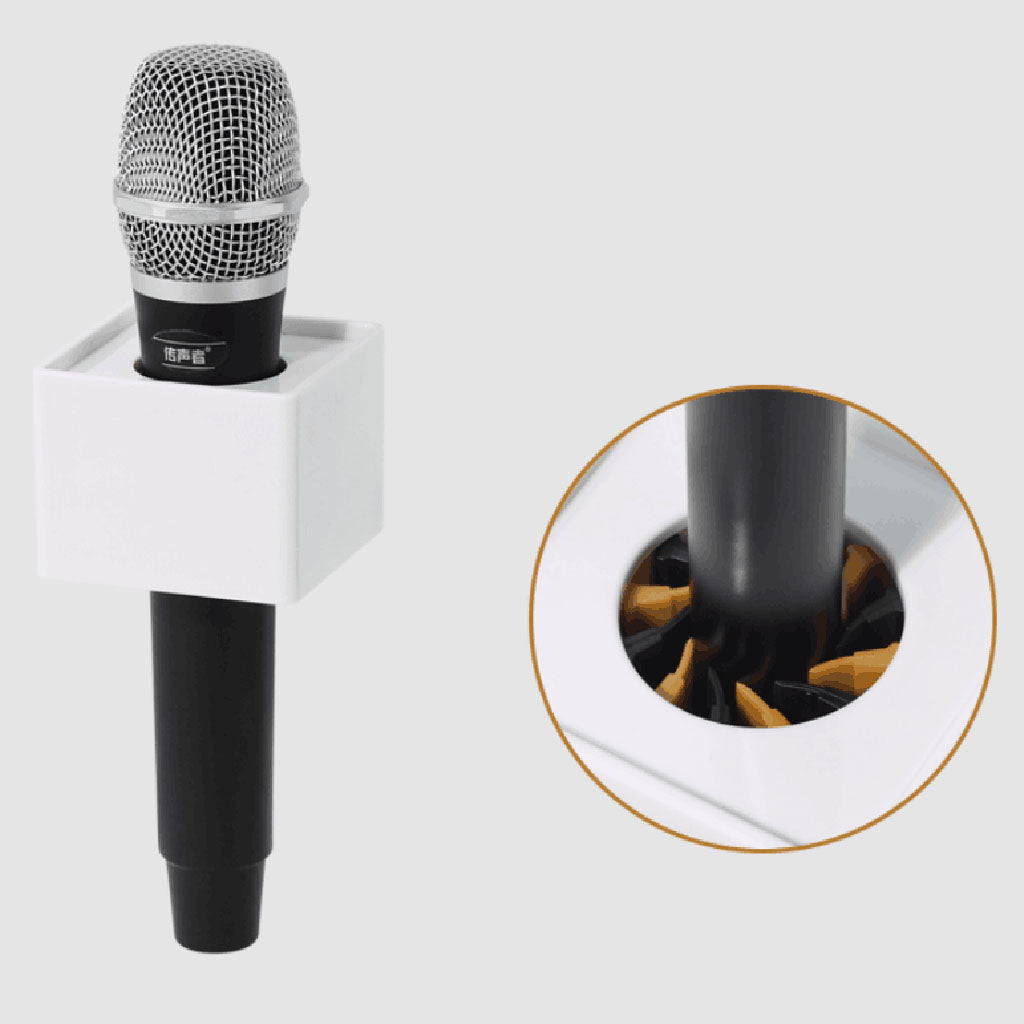 Cube Shaped Microphone Flag Station Interview Meeting Speech Studio Mic Flag