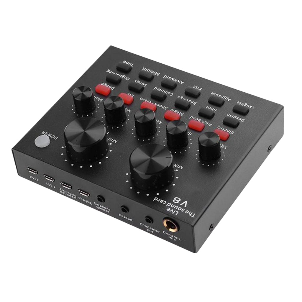 Portable Mobile Audio Mixer, Karaoke Sound Mixer Recording Sound Card