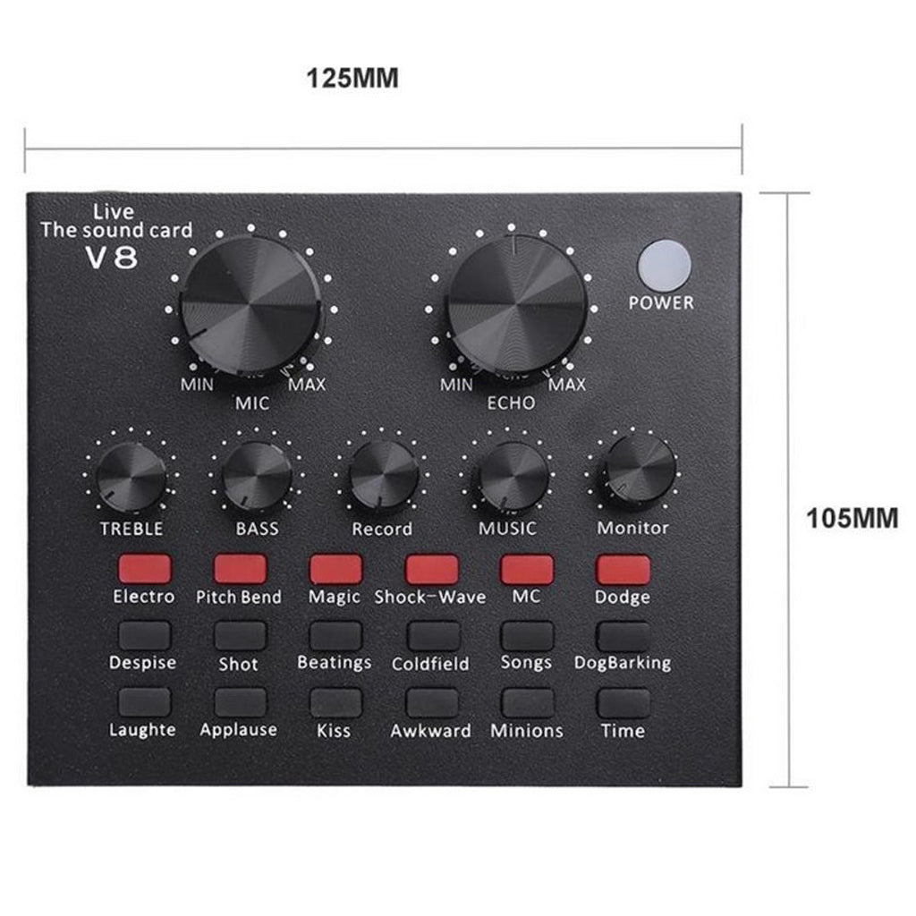 Portable Mobile Audio Mixer, Karaoke Sound Mixer Recording Sound Card