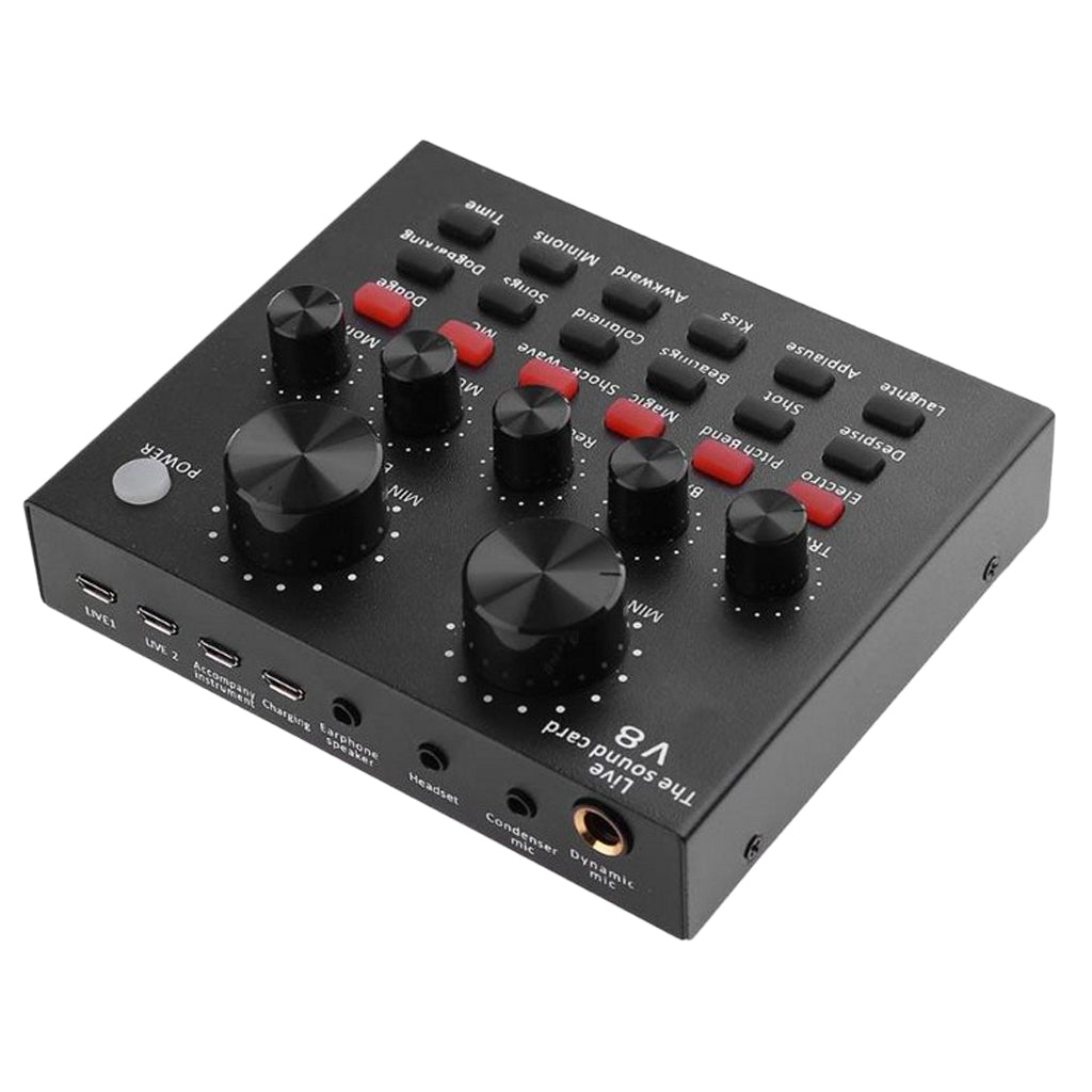 Portable Mobile Audio Mixer, Karaoke Sound Mixer Recording Sound Card