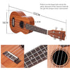 Wooden Ukulele Sapele 18 Fret 4 Strings Stringed Musical Instrument 21 inch