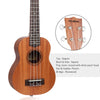 Wooden Ukulele Sapele 18 Fret 4 Strings Stringed Musical Instrument 21 inch