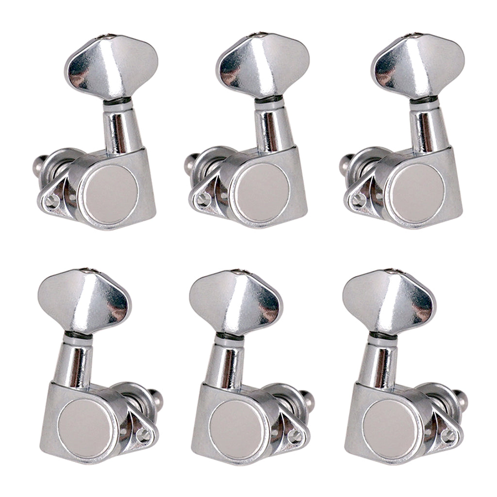 3R3L Sealed-gear Guitar Tuning Pegs Tuners Right Angle Screw Hole Silver