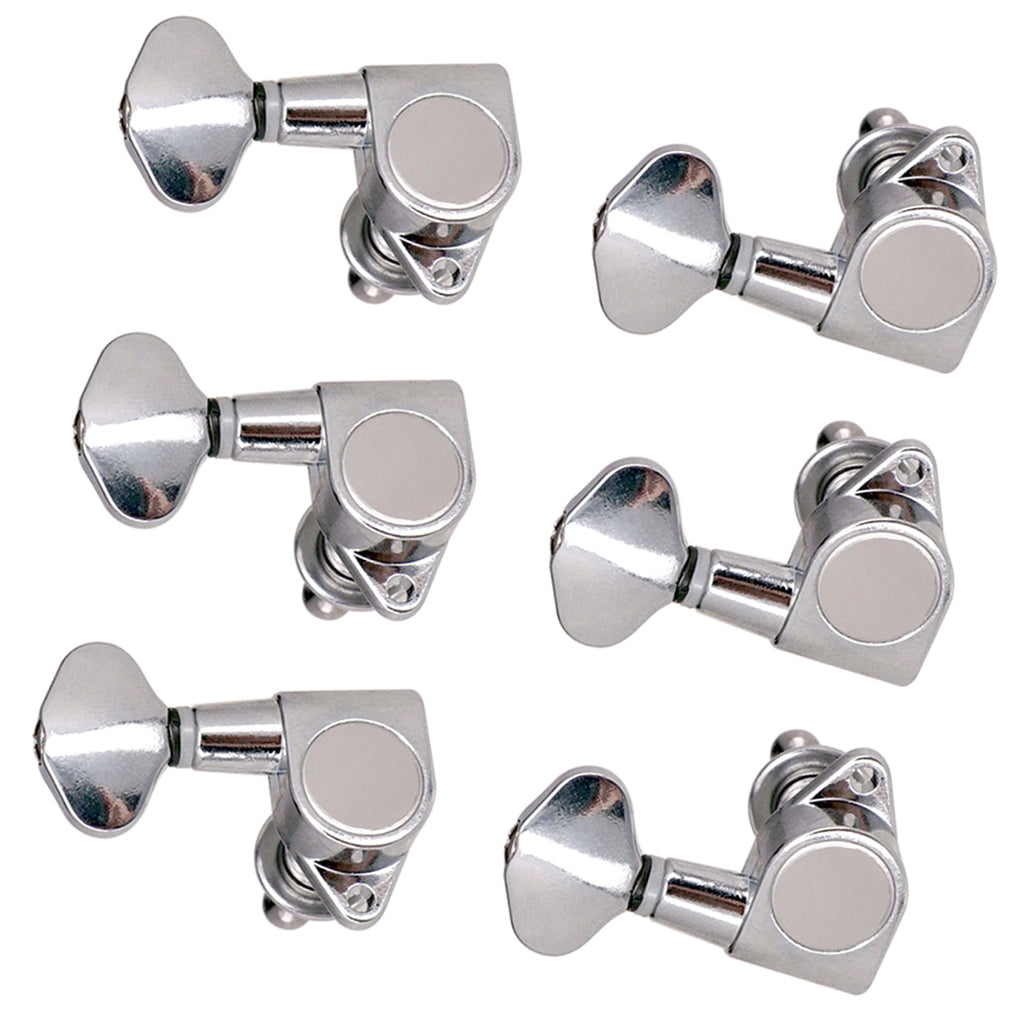 3R3L Sealed-gear Guitar Tuning Pegs Tuners Right Angle Screw Hole Silver