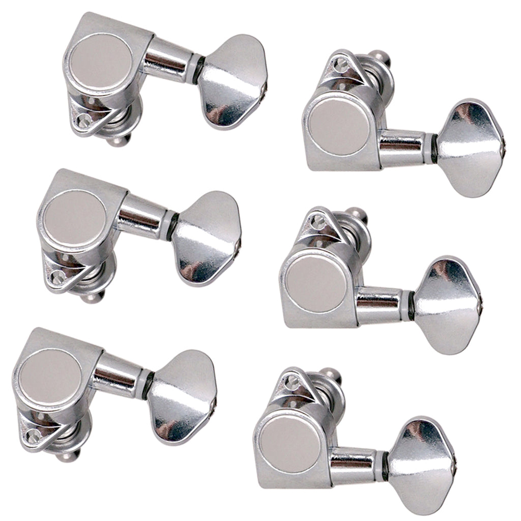 3R3L Sealed-gear Guitar Tuning Pegs Tuners Right Angle Screw Hole Silver