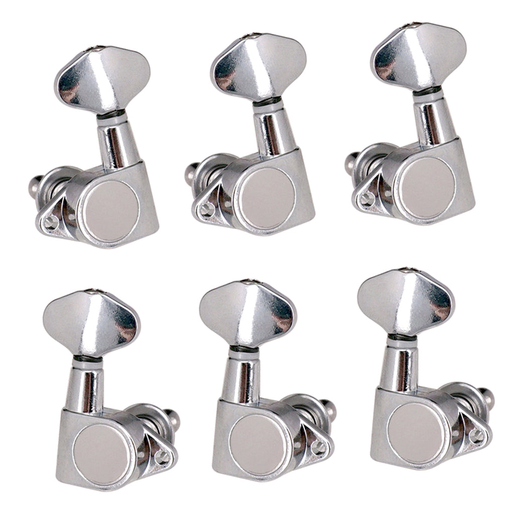 3R3L Sealed-gear Guitar Tuning Pegs Tuners Right Angle Screw Hole Silver