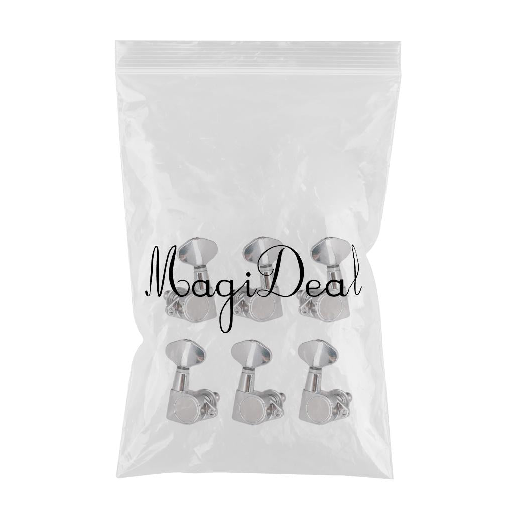 3R3L Sealed-gear Guitar Tuning Pegs Tuners Right Angle Screw Hole Silver