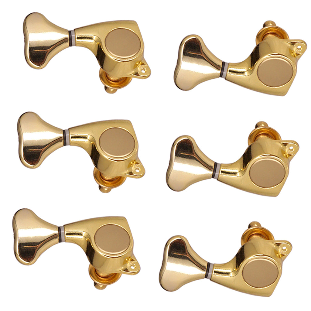 1:21 Fishtail Handle Sealed-gear Guitar Tuning Pegs for Guitar 3R3L Golden