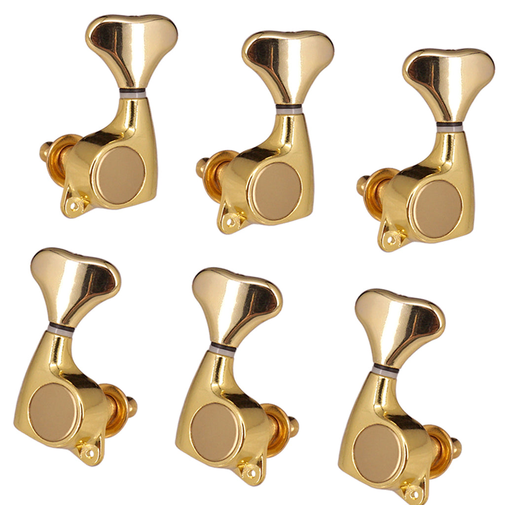 1:21 Fishtail Handle Sealed-gear Guitar Tuning Pegs for Guitar 3R3L Golden