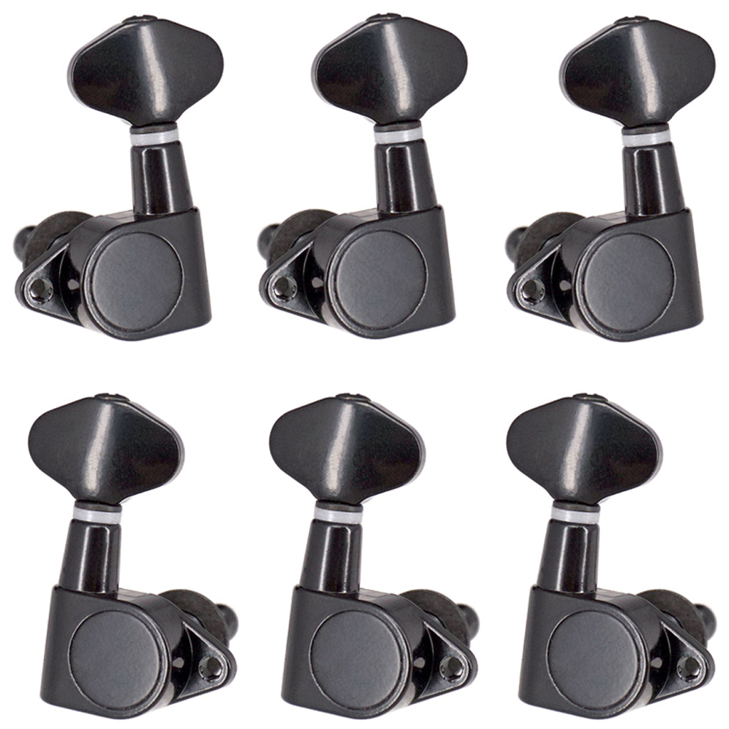 3R3L Sealed-gear Guitar Tuning Pegs Tuners Right Angle Screw Hole Black