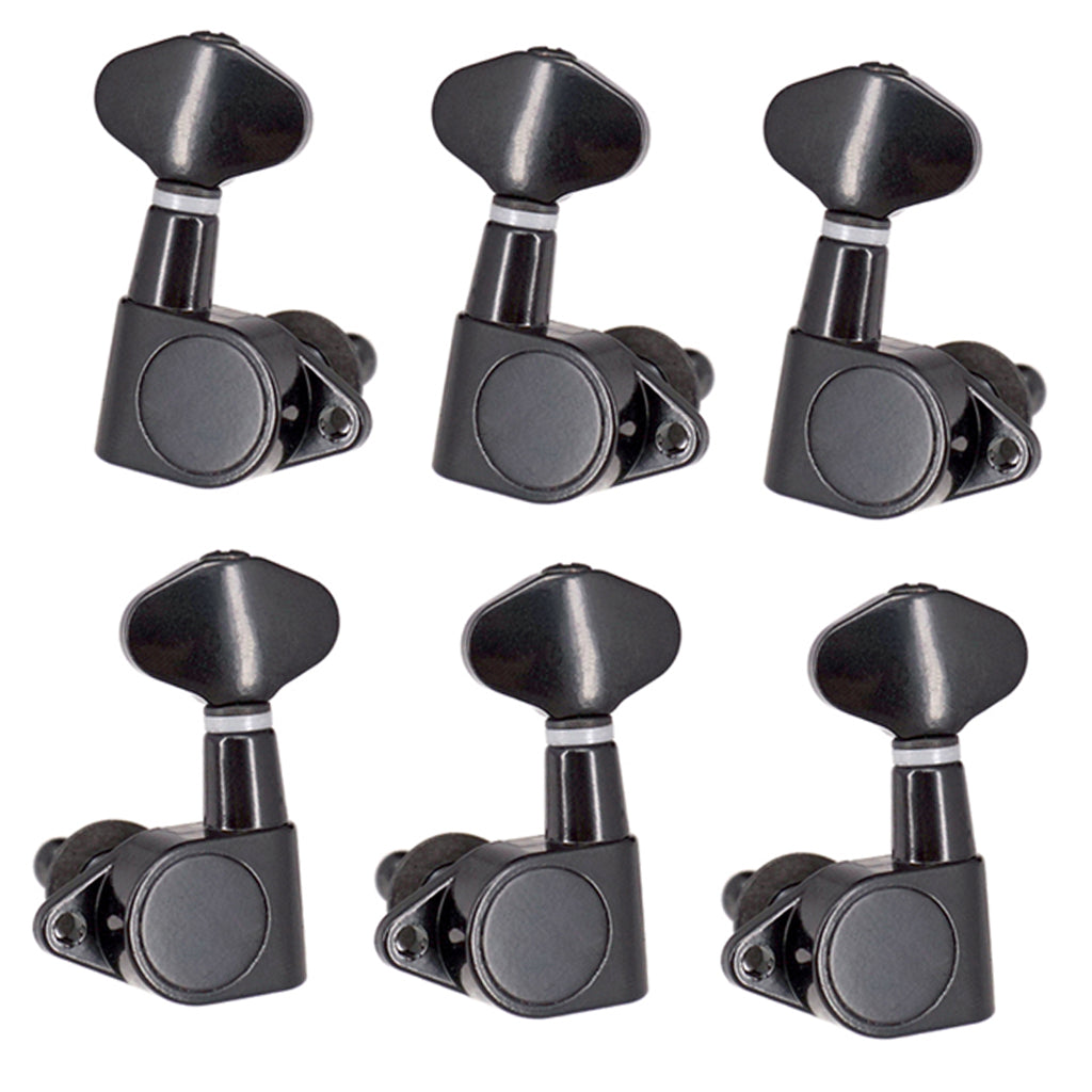 3R3L Sealed-gear Guitar Tuning Pegs Tuners Right Angle Screw Hole Black