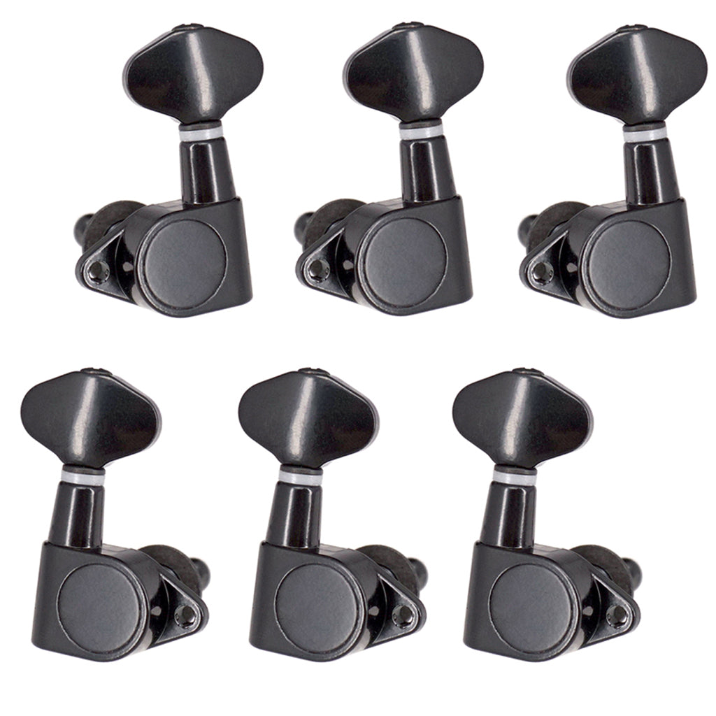 3R3L Sealed-gear Guitar Tuning Pegs Tuners Right Angle Screw Hole Black