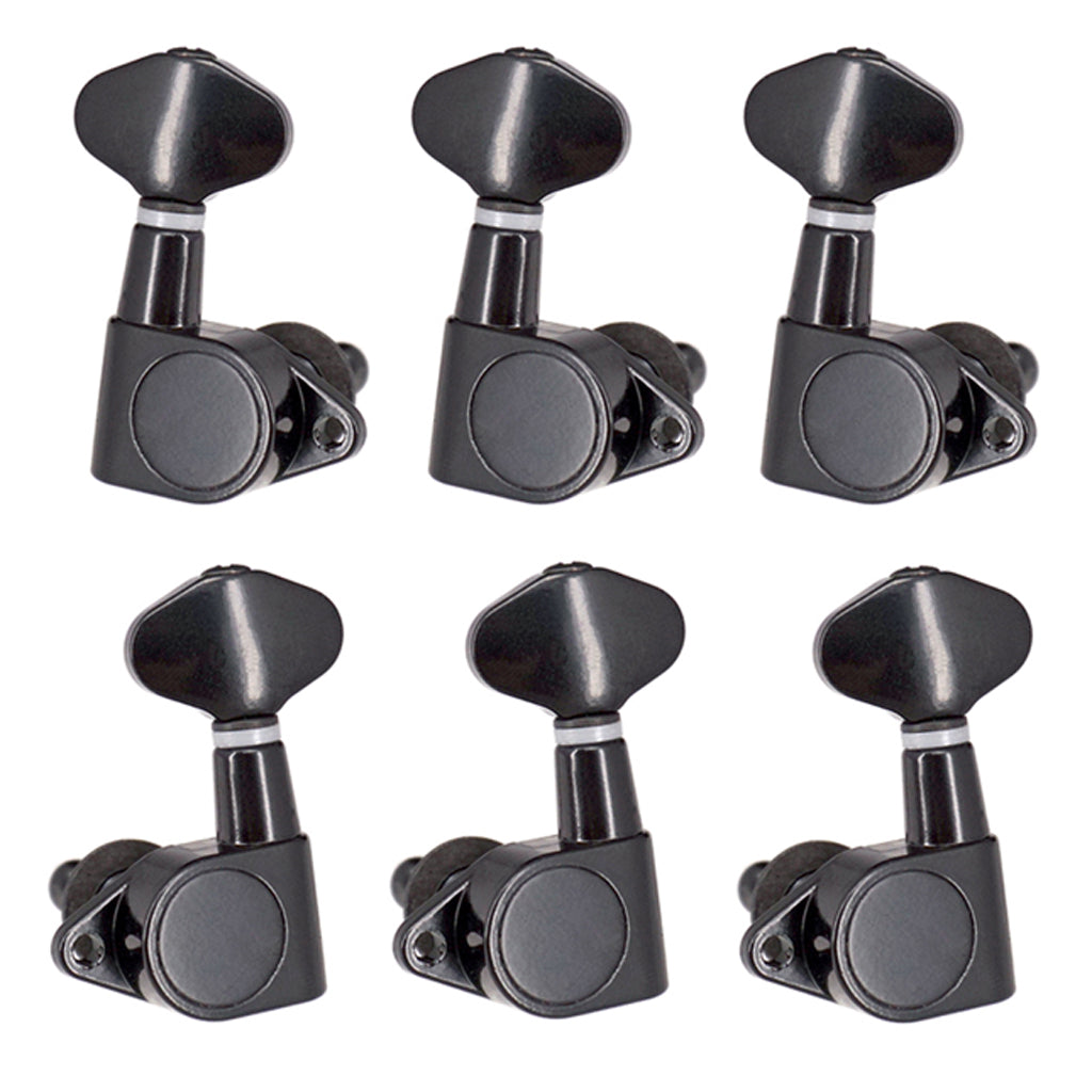 3R3L Sealed-gear Guitar Tuning Pegs Tuners Right Angle Screw Hole Black