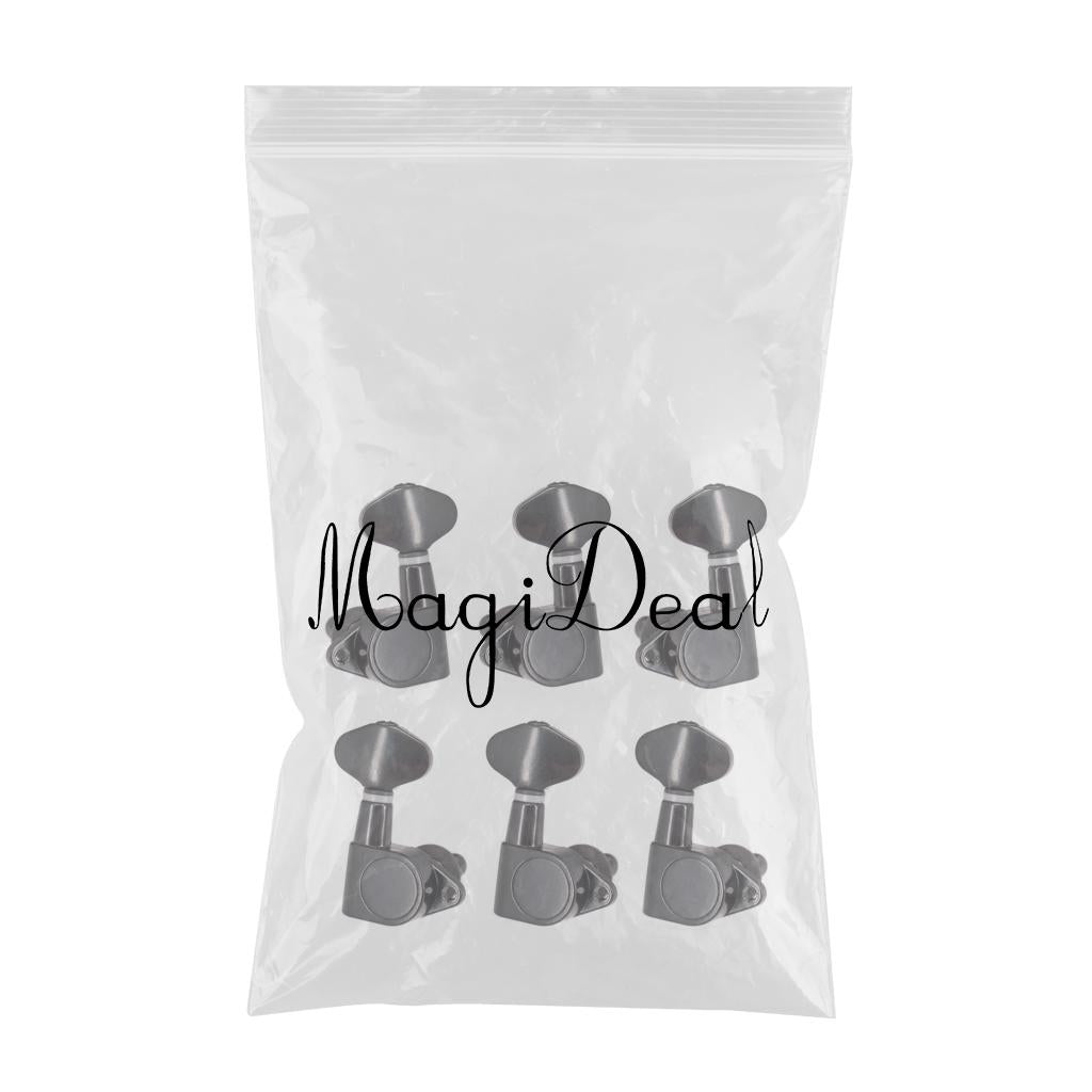 3R3L Sealed-gear Guitar Tuning Pegs Tuners Right Angle Screw Hole Black