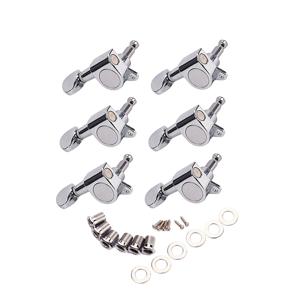 6L Guitar Tuning Pegs Tuner Machine Head for Acoustic Electric Guitar Silver