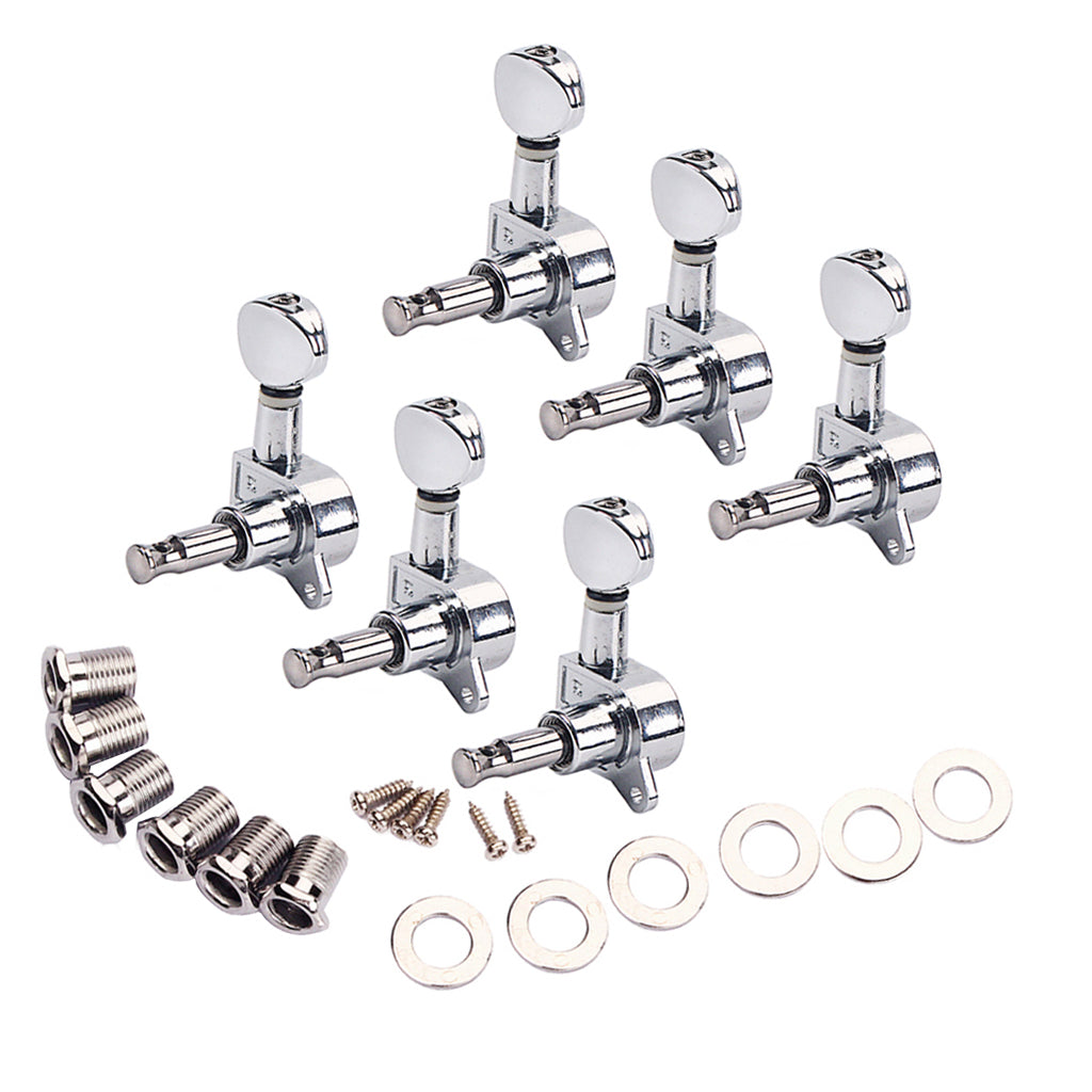 6L Guitar Tuning Pegs Tuner Machine Head for Acoustic Electric Guitar Silver