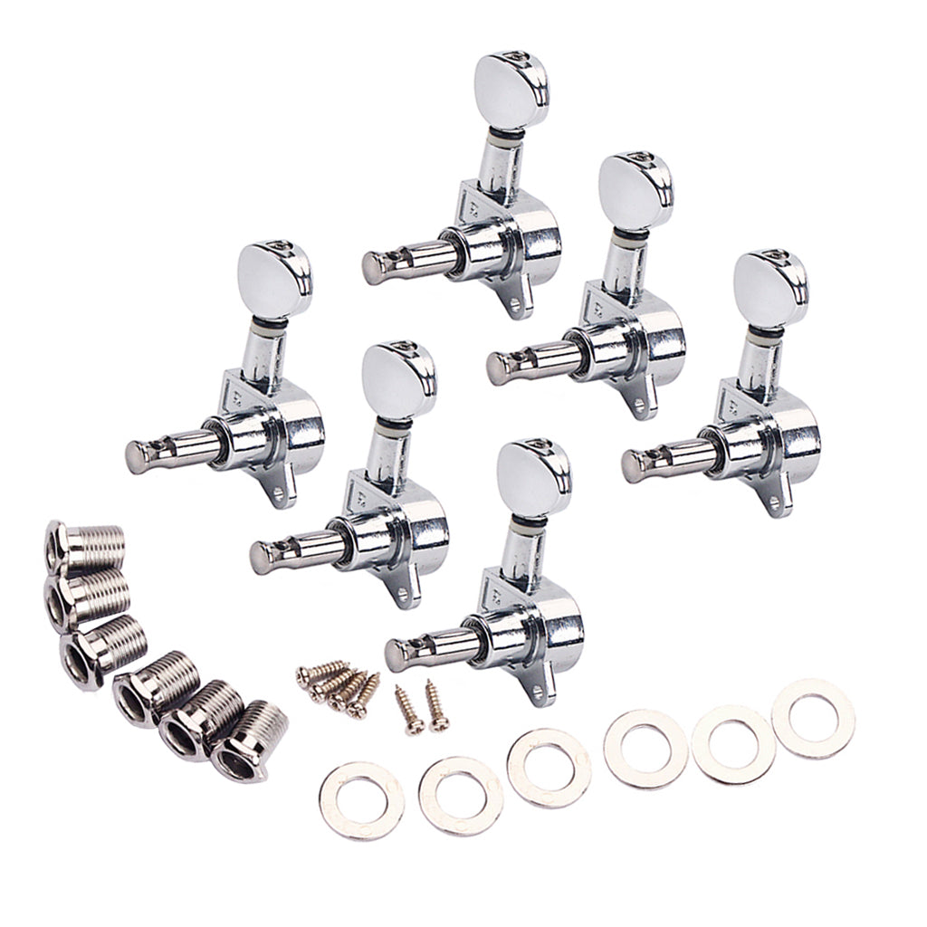 6L Guitar Tuning Pegs Tuner Machine Head for Acoustic Electric Guitar Silver