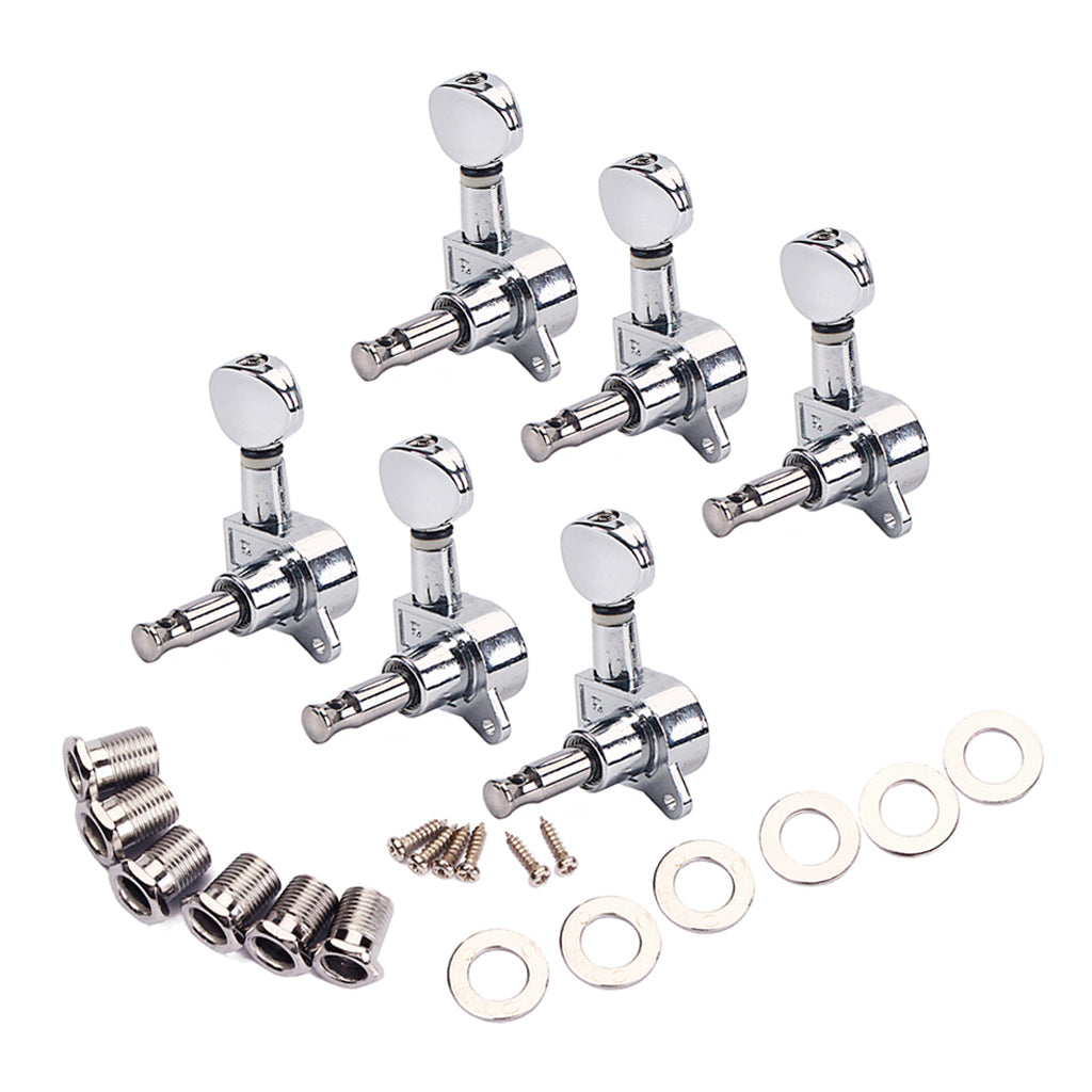 6L Guitar Tuning Pegs Tuner Machine Head for Acoustic Electric Guitar Silver