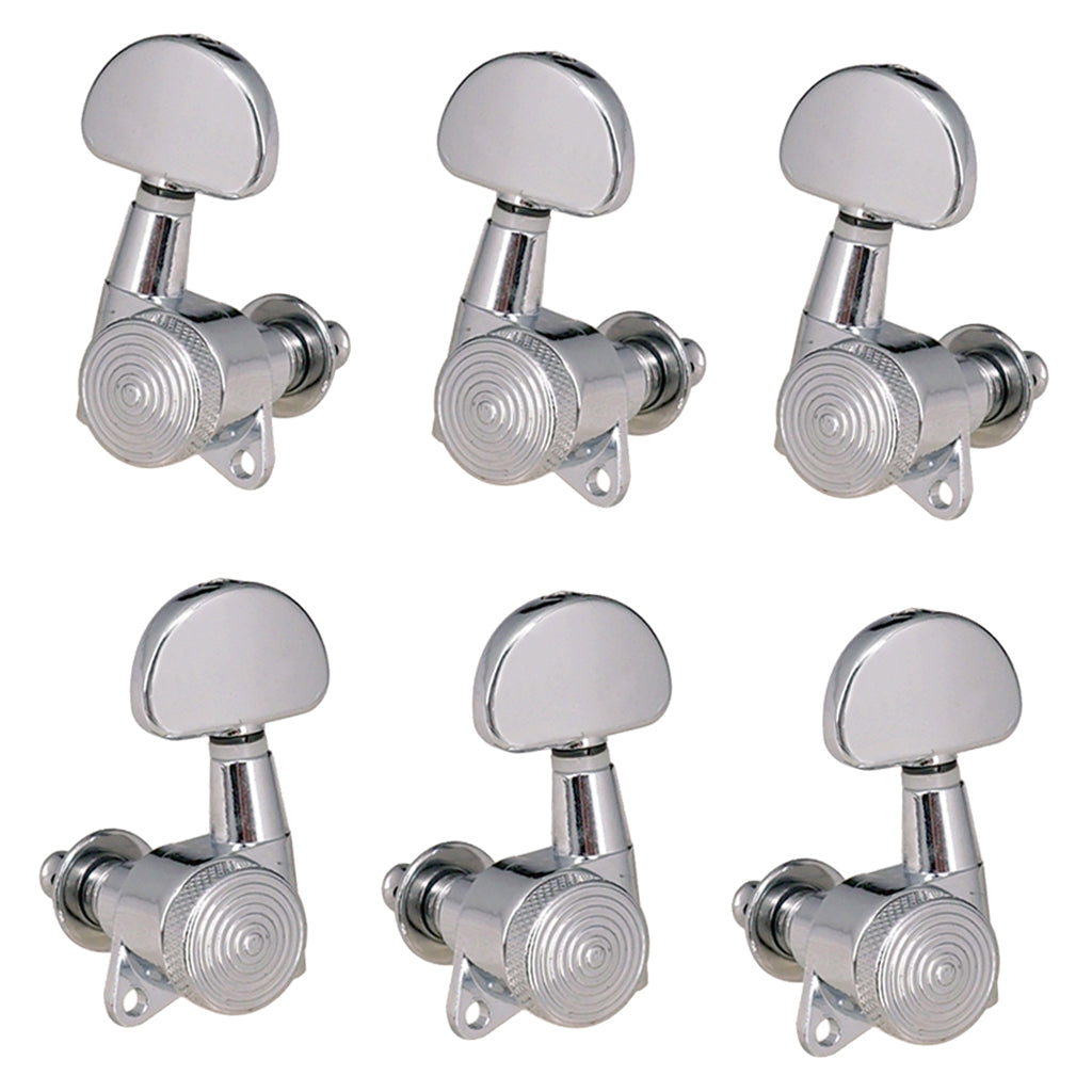 Silver Half-Round Folk Guitar Lock Gear Tuners Tuning Pegs Machine Head 3R3L