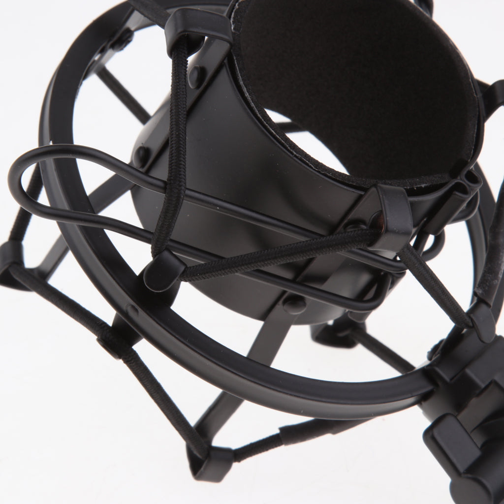 Stainless Steel Microphone  Anti-Vibration Shock Mount  Black-5cm