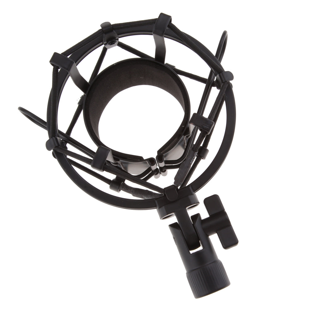 Stainless Steel Microphone  Anti-Vibration Shock Mount  Black-5cm