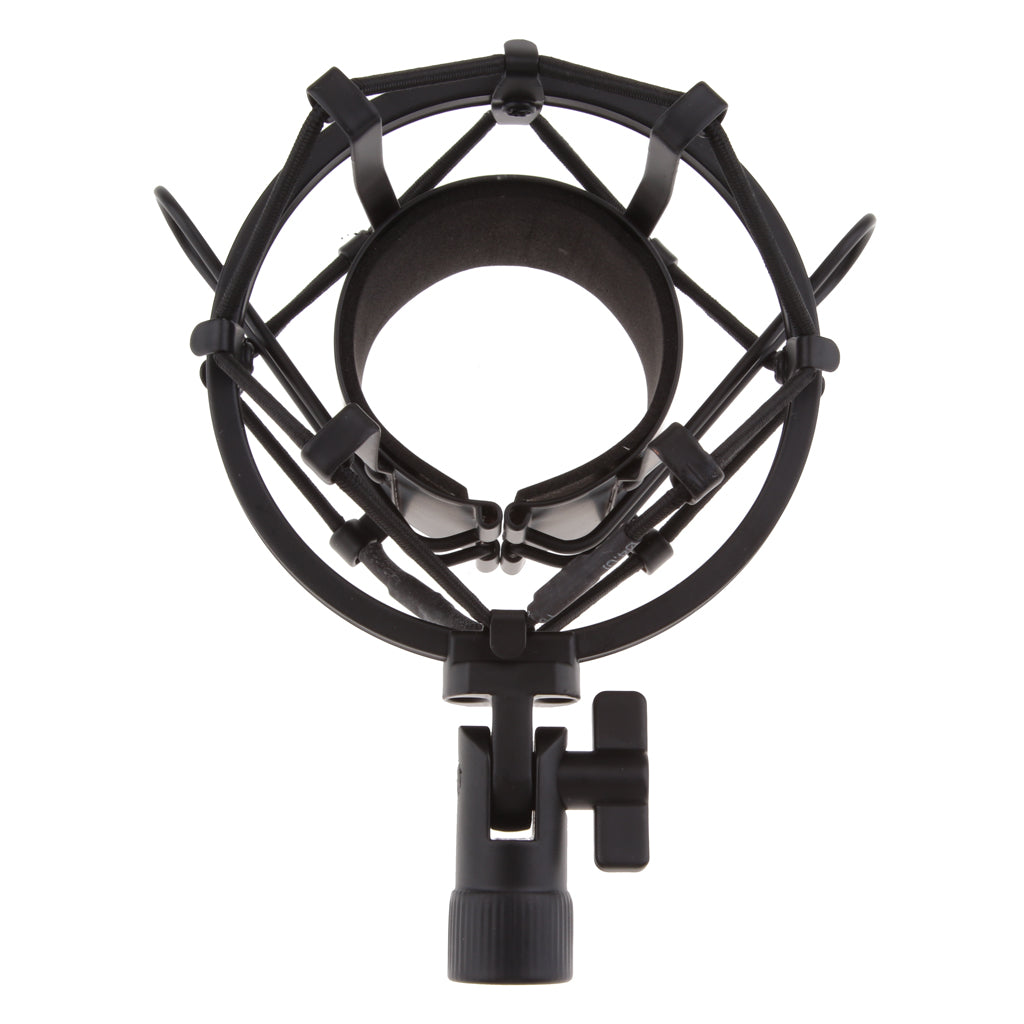 Stainless Steel Microphone  Anti-Vibration Shock Mount  Black-5cm