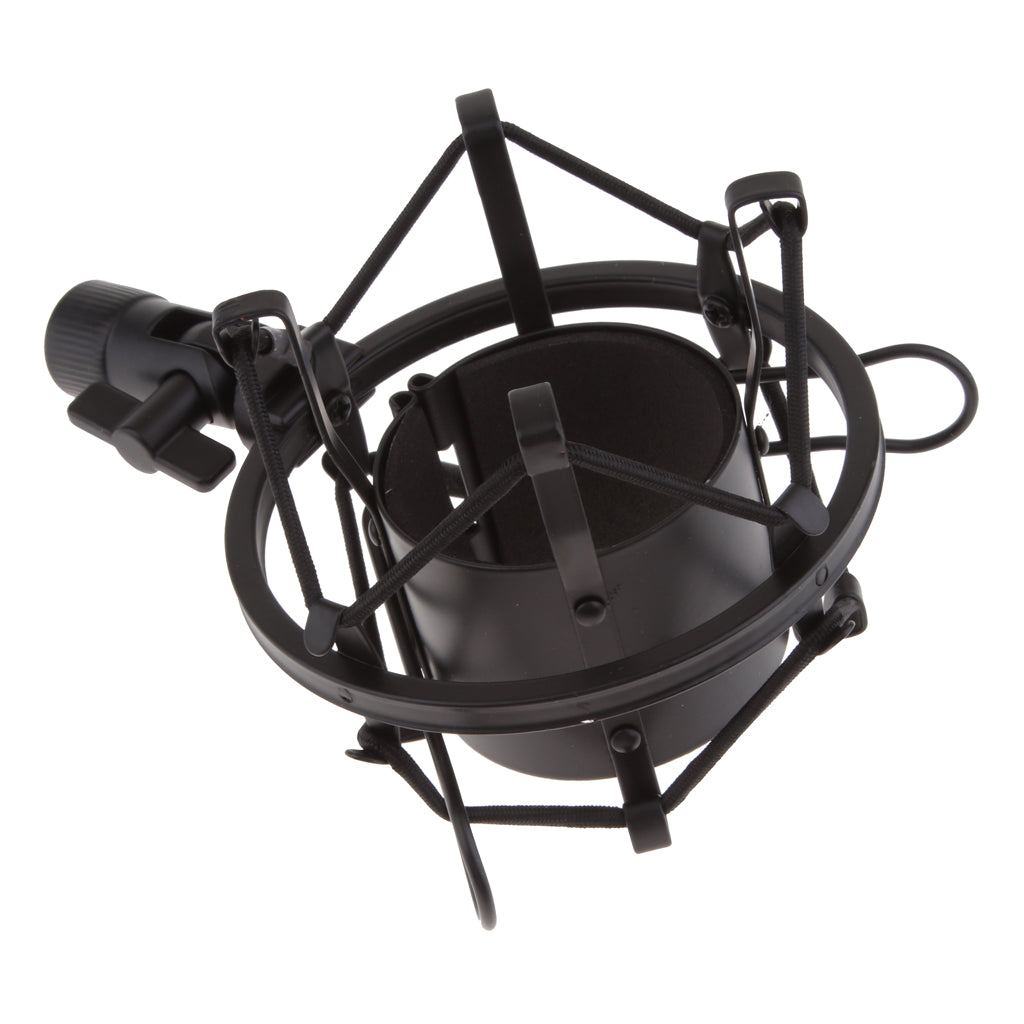 Stainless Steel Microphone  Anti-Vibration Shock Mount  Black-5cm