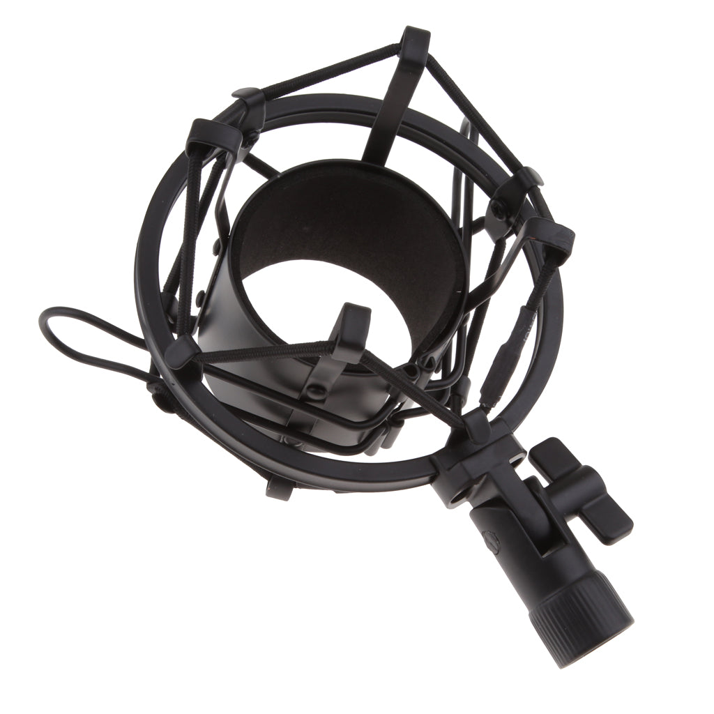 Stainless Steel Microphone  Anti-Vibration Shock Mount  Black-5cm