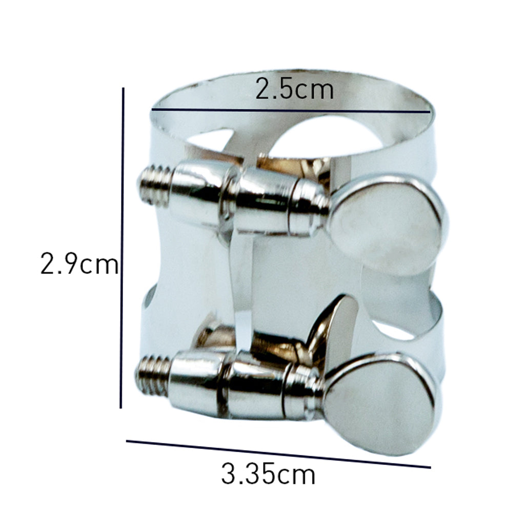 5 Pieces Metal Ligature Clip Clamp for Saxophone Mouthpiece Silver Tenor