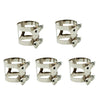 5 Pieces Metal Ligature Clip Clamp for Saxophone Mouthpiece Silver Tenor