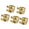 5 Pieces Metal Ligature Clip Clamp for Saxophone Mouthpiece Golden  Tenor