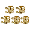 5 Pieces Metal Ligature Clip Clamp for Saxophone Mouthpiece Golden  Tenor