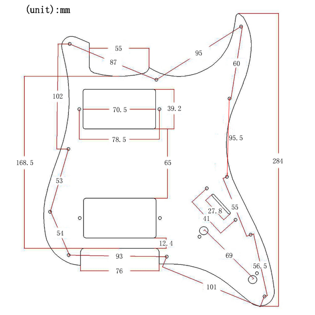 Aluminum HH Guitar Pickguard Anti-Scratch Plate for ST Guitar Silver