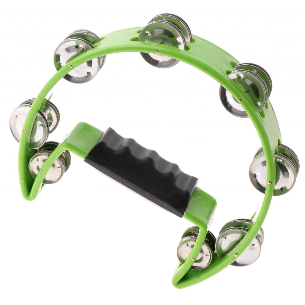 1 Piece Rattle Tambourine Handbell Shaker Bell Musical Percussion Green